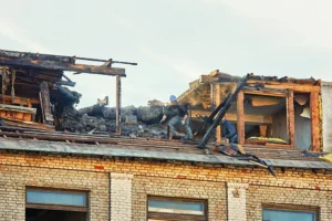Photo of a burned house
