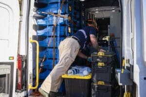 serclean employee in service vehicle