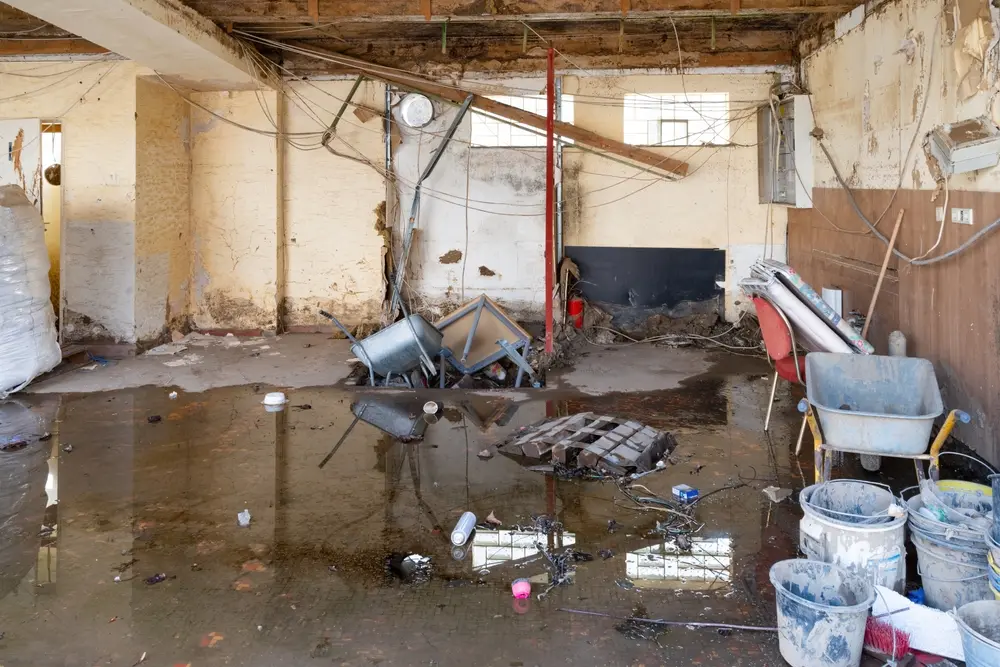 Restoration of a water damage in a house